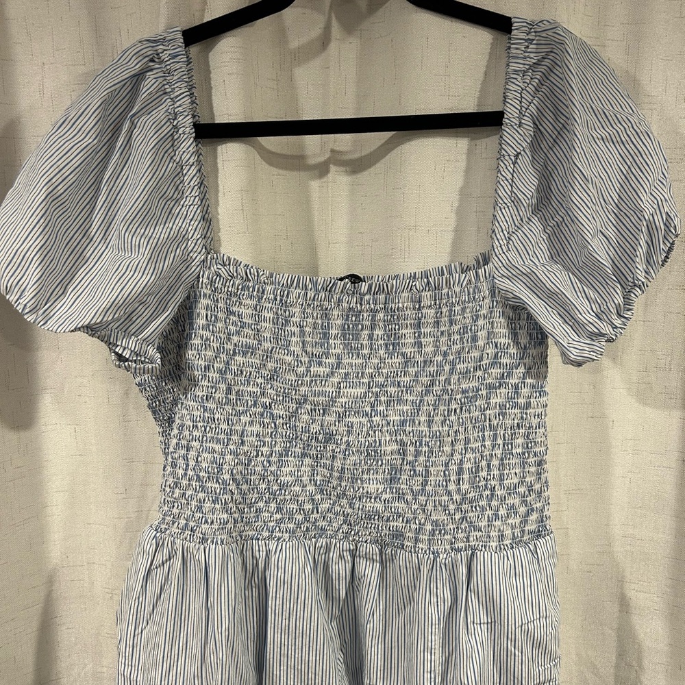 J.Crew Blue and White Striped Dress